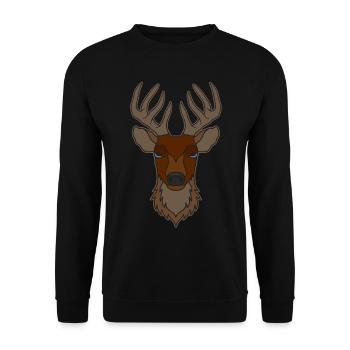 Bois de cerf rouge avec des bois de cerf - Sweat-shirt Unisexe - noir - Devant - Alina (178cm) & Michal (187cm)