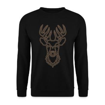 Bois de cerf rouge avec des bois de cerf - Sweat-shirt Unisexe - noir - Devant - Alina (178cm) & Michal (187cm)
