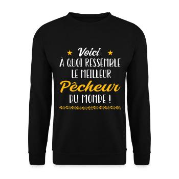 Voici à quoi ressemble meilleur pêcheur du monde - Sweat-shirt Unisexe - noir - Devant - Alina (178cm) & Michal (187cm)