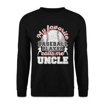 Baseball Oncle Oncle Joueur de baseball Cadeau - Sweat-shirt Unisexe - noir - Devant - Alina (178cm) & Michal (187cm)
