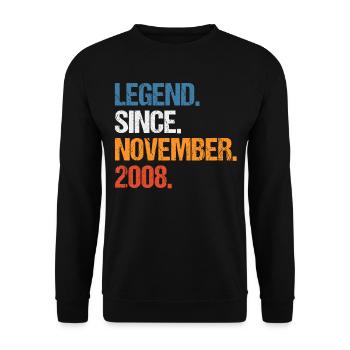 Légende depuis novembre 2008 Anniversaire - Sweat-shirt Unisexe - noir - Devant - Alina (178cm) & Michal (187cm)