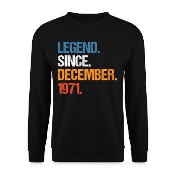 Légende depuis décembre 1971 Anniversaire - Sweat-shirt Unisexe - noir - Devant - Alina (178cm) & Michal (187cm)