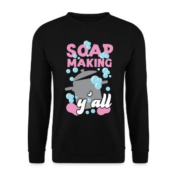 Fabrication de savon Artisanat Fabrication de savon - Sweat-shirt Unisexe - noir - Devant - Alina (178cm) & Michal (187cm)