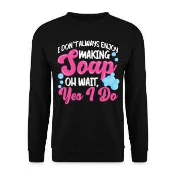 Fabrication de savon Artisanat Je ne le fais pas - Sweat-shirt Unisexe - noir - Devant - Alina (178cm) & Michal (187cm)