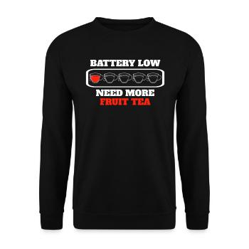 Lustiger Fruchttee - Unisex Pullover - Schwarz - Vorne - Alina (178cm) & Michal (187cm)