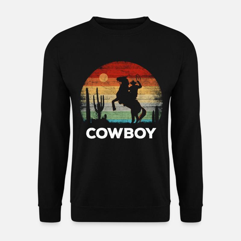Cowboy - Retro Sunset - Unisex Sweatshirt - black