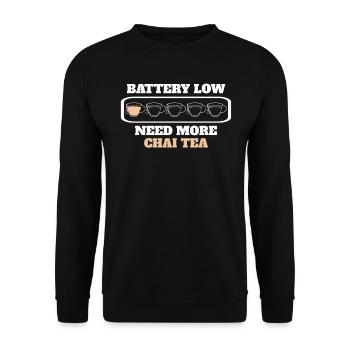 Funny Chai Tea - Unisex Sweatshirt - black - Front - Alina (178cm) & Michal (187cm)