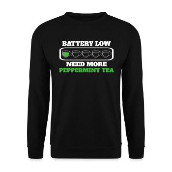 Lustiger Minzkräutertee - Unisex Pullover - Schwarz - Vorne - Alina (178cm) & Michal (187cm)