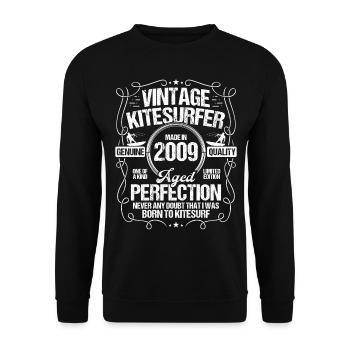 2009 Kiteboarding Kitesurfing Kitesurfer Born 2009 - Unisex Pullover - Schwarz - Vorne - Alina (178cm) & Michal (187cm)
