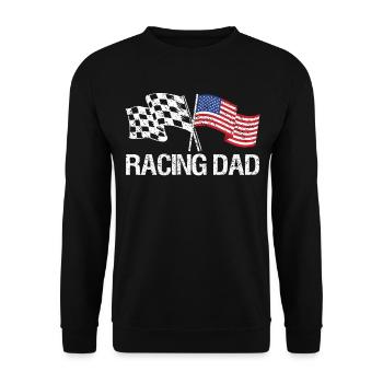 Racing Dad Motorsport Saying - Unisex Sweatshirt - black - Front - Alina (178cm) & Michal (187cm)