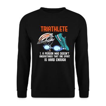 Définition du triathlète Swim Bike Run Triathlon - Sweat-shirt Unisexe - noir - Devant - Alina (178cm) & Michal (187cm)