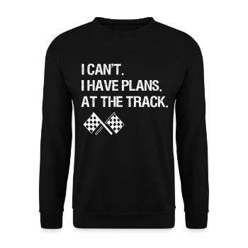 Racing Motorsport Spruch - Unisex Pullover - Schwarz - Vorne - Alina (178cm) & Michal (187cm)