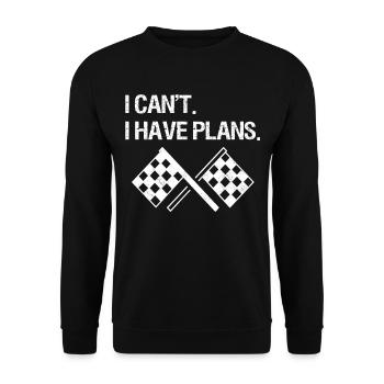 Racing Motorsport Spruch - Unisex Pullover - Schwarz - Vorne - Alina (178cm) & Michal (187cm)