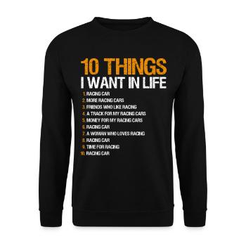 Racing Motorsport Saying - Unisex Sweatshirt - black - Front - Alina (178cm) & Michal (187cm)