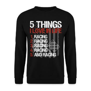 Racing Motorsport Spruch - Unisex Pullover - Schwarz - Vorne - Alina (178cm) & Michal (187cm)