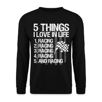 Racing Motorsport Spruch - Unisex Pullover - Schwarz - Vorne - Alina (178cm) & Michal (187cm)