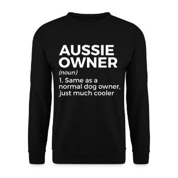 Australischer Schäferhund Hundebesitzer Geschenk - Unisex Pullover - Schwarz - Vorne - Alina (178cm) & Michal (187cm)