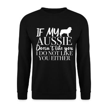 Australischer Schäferhund Hundebesitzer Geschenk - Unisex Pullover - Schwarz - Vorne - Alina (178cm) & Michal (187cm)