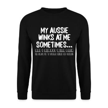 Australischer Schäferhund Hundebesitzer Geschenk - Unisex Pullover - Schwarz - Vorne - Alina (178cm) & Michal (187cm)