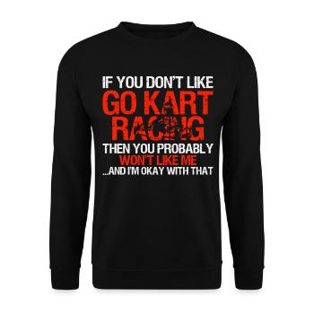 Kartsport Kart Driver Go Kart Gift Idea - Unisex Sweatshirt - black - Front - Alina (178cm) & Michal (187cm)