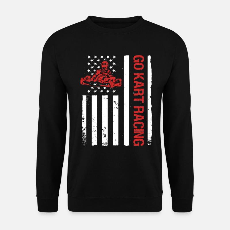 Kartsport Kartfahrer Go Kart Geschenkidee - Unisex Pullover - Schwarz