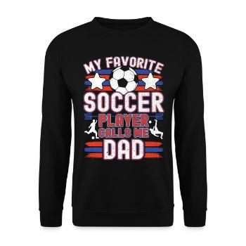 Soccer Papa Father Soccer Dad Soccer Player - Unisex Sweatshirt - black - Front - Alina (178cm) & Michal (187cm)