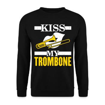Kiss My Trombone Player Musician Trombonist - Unisex Sweatshirt - black - Front - Alina (178cm) & Michal (187cm)
