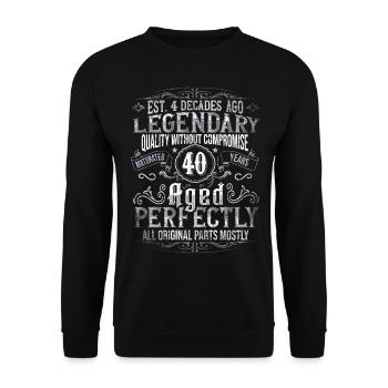 Legendary 40 years old gift for the 40th birthday - Unisex Sweatshirt - black - Front - Alina (178cm) & Michal (187cm)