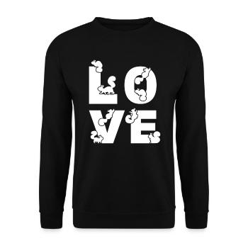 Écureuil AMOUR Mignon Écureuil - Sweat-shirt Unisexe - noir - Devant - Alina (178cm) & Michal (187cm)