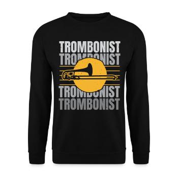 Musical instrument trombonist musician - Unisex Sweatshirt - black - Front - Alina (178cm) & Michal (187cm)