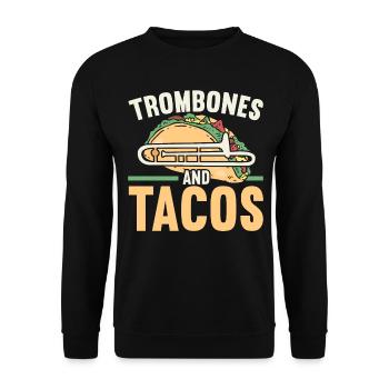 Trombones and Tacos Trombonist Trombone Player Trombones - Unisex Sweatshirt - black - Front - Alina (178cm) & Michal (187cm)