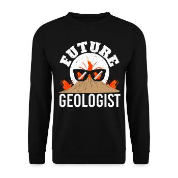 Zukünftiger Geologe Geologie Vulkanologie Vulkan L - Unisex Pullover - Schwarz - Vorne - Alina (178cm) & Michal (187cm)