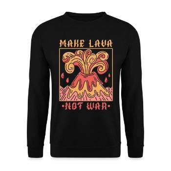 Macht Lava nicht Krieg Geologie Vulkanologie Vulka - Unisex Pullover - Schwarz - Vorne - Alina (178cm) & Michal (187cm)