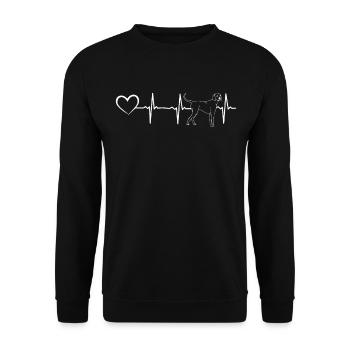 Hundeliebhaber, Herzschlag, Herz, niedlicher - Unisex Pullover - Schwarz - Vorne - Alina (178cm) & Michal (187cm)