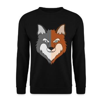 Motif d’animal sauvage de la forêt avec un design de renard - Sweat-shirt Unisexe - noir - Devant - Alina (178cm) & Michal (187cm)