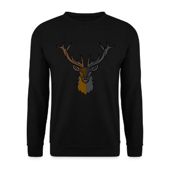 Bois de cerf rouge avec bois de cerf - Sweat-shirt Unisexe - noir - Devant - Alina (178cm) & Michal (187cm)