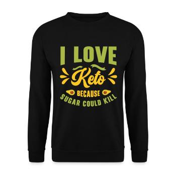 Keto Diet Ketogenic Food Nutritionist Dietitian - Unisex Sweatshirt - black - Front - Alina (178cm) & Michal (187cm)