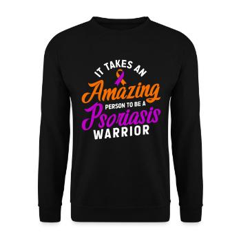 Psoriasis Warrior Incroyable Ruban Orange Lavande - Sweat-shirt Unisexe - noir - Devant - Alina (178cm) & Michal (187cm)