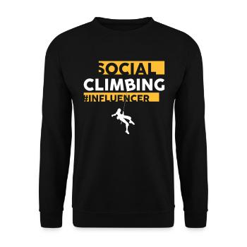 Social Media Influencer Social Climbing Meme - Unisex Sweatshirt - black - Front - Alina (178cm) & Michal (187cm)