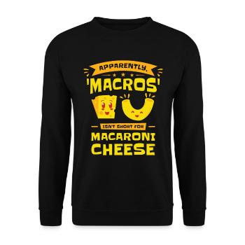 Keto Makros Diätassistent Makkaroni & Käse - Unisex Pullover - Schwarz - Vorne - Alina (178cm) & Michal (187cm)