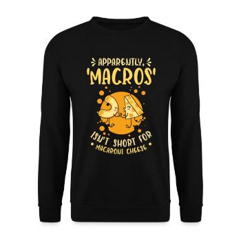 Keto Macros Diététicien Macaroni & Fromage - Sweat-shirt Unisexe - noir - Devant - Alina (178cm) & Michal (187cm)