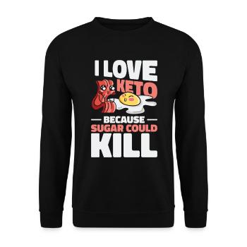 Keto Diet Ketogenic Food Nutritionist Dietitian - Unisex Sweatshirt - black - Front - Alina (178cm) & Michal (187cm)