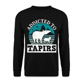 Süchtig nach Tapiren Wildlife Tier Zookeeper - Unisex Pullover - Schwarz - Vorne - Alina (178cm) & Michal (187cm)