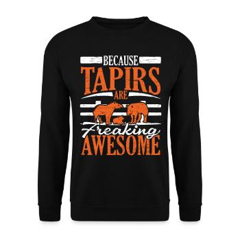 Weil Tapire verdammt geile Tiere sind - Unisex Pullover - Schwarz - Vorne - Alina (178cm) & Michal (187cm)
