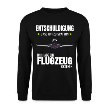Flugzeug Luftfahrt Flieger Planespotter Idee - Unisex Pullover - Schwarz - Vorne - Alina (178cm) & Michal (187cm)