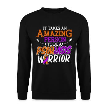 Psoriasis Warrior Incroyable Ruban Orange Lavande - Sweat-shirt Unisexe - noir - Devant - Alina (178cm) & Michal (187cm)