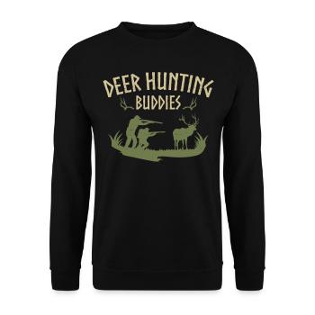 Chasse au cerf chasseur de cerfs - Sweat-shirt Unisexe - noir - Devant - Alina (178cm) & Michal (187cm)