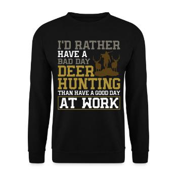 Chasseur de cerfs buck J’aurais - Sweat-shirt Unisexe - noir - Devant - Alina (178cm) & Michal (187cm)