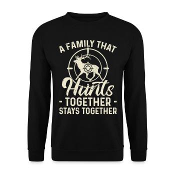 Buck Deer Hunting Hunter Family A - Unisex Sweatshirt - black - Front - Alina (178cm) & Michal (187cm)