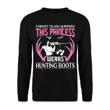 Buck Deer Hunting Hunter Girl - Unisex Sweatshirt - black - Front - Alina (178cm) & Michal (187cm)